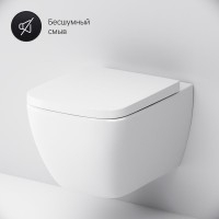 Комплект  Унитаз подвесной AM.PM Gem C901701SC безободковый, с микролифтом + Система инсталляции для унитазов Grohe Rapid SL 38772001, 3 в 1 с кнопкой