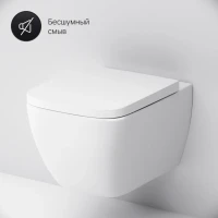 Комплект  Унитаз подвесной AM.PM Gem C901701SC безободковый, с микролифтом + Система инсталляции для унитазов Grohe Rapid SL 38772001, 3 в 1 с кнопкой