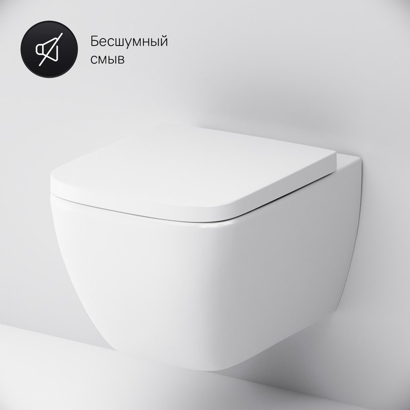 Комплект  Унитаз подвесной AM.PM Gem C901701SC безободковый, с микролифтом + Система инсталляции для унитазов Grohe Rapid SL 38772001, 3 в 1 с кнопкой