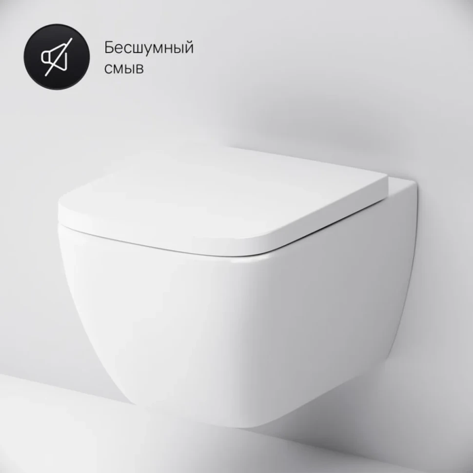 Комплект  Унитаз подвесной AM.PM Gem C901701SC безободковый, с микролифтом + Система инсталляции для унитазов Grohe Rapid SL 38772001, 3 в 1 с кнопкой
