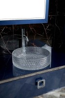 Тумба с раковиной Armadi Art Lucido 100 насыщенный синий, раковина 817, ножки хром