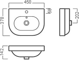 Раковина Hatria Daytime YXBM01 45 см