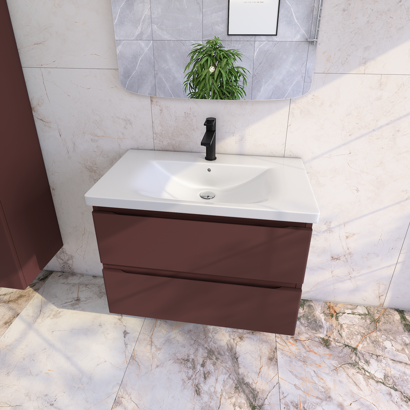 Тумба под раковину без столешницы Caprigo Forte 80 подвесная, шоколад