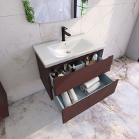 Тумба под раковину без столешницы Caprigo Forte 80 подвесная, шоколад