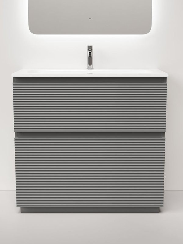 Тумба с раковиной Sancos Folk Floor 90 напольная, ergraut soft, раковина CN7019