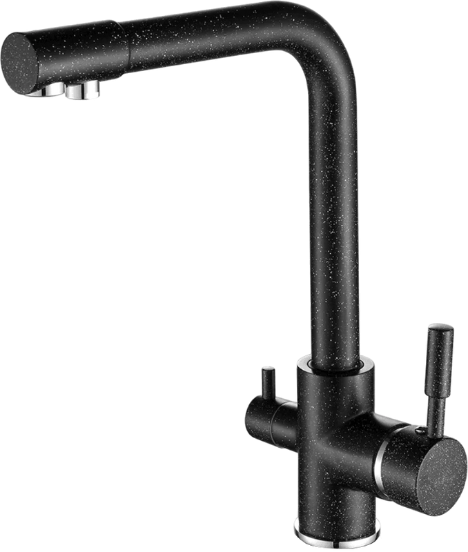 Смеситель для кухни Fashun A4352-7 с краном для питьевой воды, черный