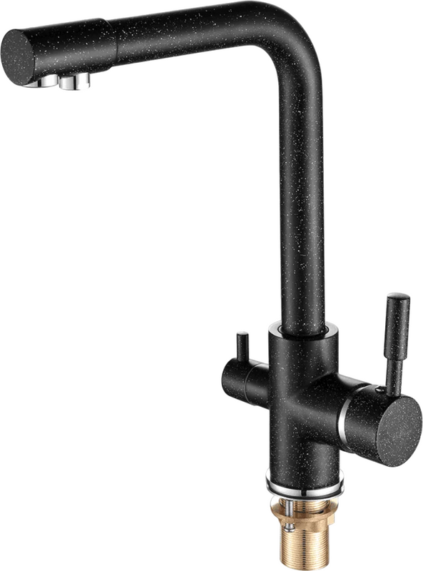 Смеситель для кухни Fashun A4352-7 с краном для питьевой воды, черный