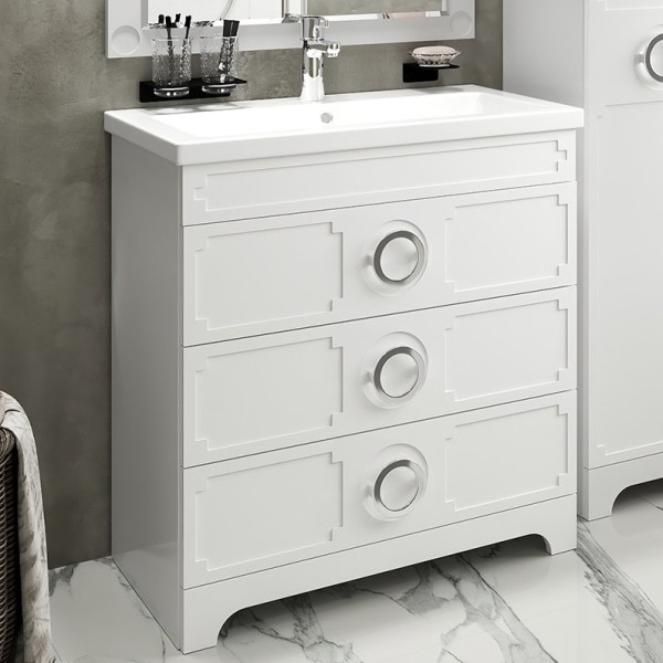 Тумба с раковиной Misty Лейла 70 белая