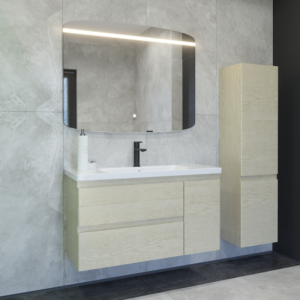 Мебель для ванной комнаты Caprigo Forte 100 R подвесная, беленый дуб