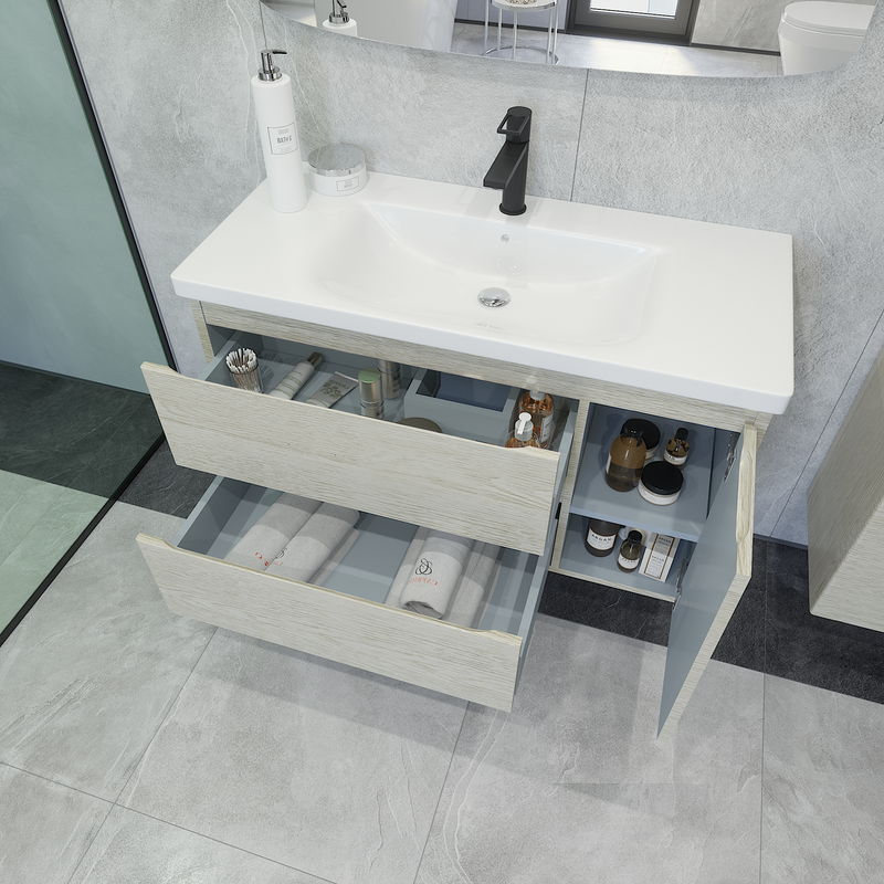 Мебель для ванной комнаты Caprigo Forte 100 R подвесная, беленый дуб