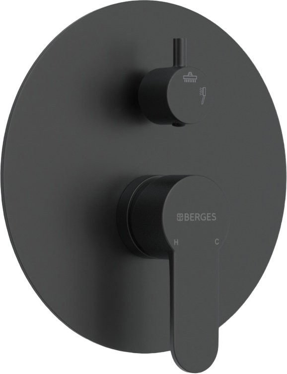 Душевой комплект Berges Nardis 2R 071004 С ВНУТРЕННЕЙ ЧАСТЬЮ, черный матовый