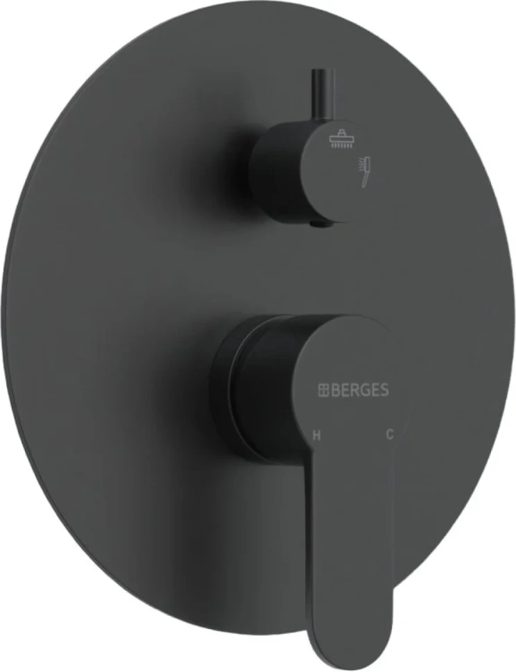 Душевой комплект Berges Nardis 2R 071004 С ВНУТРЕННЕЙ ЧАСТЬЮ, черный матовый