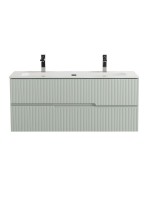 Тумба с раковиной Cezares Duet-n 120 подвесная, 2 ящика, для двоих, жемчужная зеленая