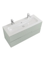 Тумба с раковиной Cezares Duet-n 120 подвесная, 2 ящика, для двоих, жемчужная зеленая