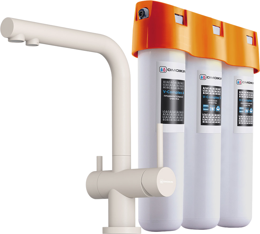 Смеситель для кухни Omoikiri Nagano PA-P с фильтром, пастила