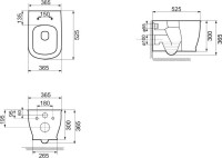 Комплект Унитаз подвесной BelBagno Prado BB10150CH безободковый + Крышка BB10150SC с микролифтом, петли хром + Инсталляция TECE Now 9400412 4 в 1 с кнопкой смыва