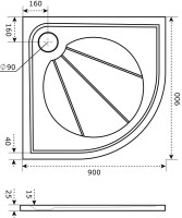 Поддон для душа Good Door Эклипс 90x90 с сифоном