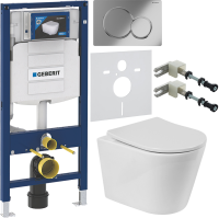 Комплект Унитаз подвесной BelBagno Flay-r + Крышка BB2031SC с микролифтом, петли хром + Инсталляция Geberit Duofix UP 320 111.300.00.5 + Кнопка Sigma 01 115.770.21.5 хром + Крепления 111.815.00.1 к стене + Звукоизоляция