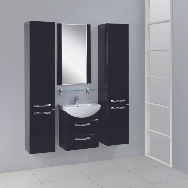 Тумба под раковину AQUATON Ария М 50 черный глянец