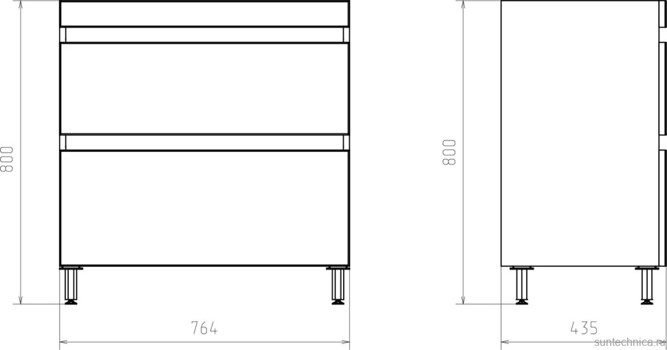 Тумба с раковиной ASB-Mebel Коста 80 светлый орех