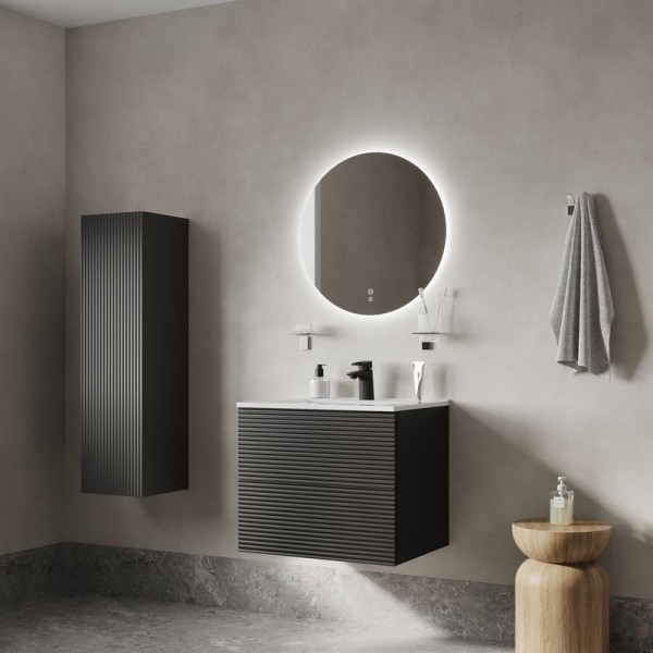 Мебель для ванной комнаты IDDIS Bild 60 подвесная, 2 ящика, темно-серая