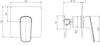 Встраиваемый смеситель для душа и ванны AQUATEK Вега AQ1066MB матовый черный