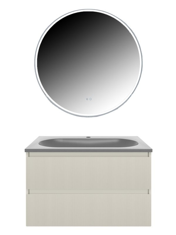 Мебель для ванной комнаты Vincea Welle 80 m.beige soft-touch, раковина VCB-4H800G серый шелк