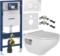 Комплект Унитаз подвесной Bien Ion безободковый, с биде + Инсталляция Geberit Duofix UP 320 111.300.00.5 + Кнопка Sigma 01 115.770.11.5 белая + Крепления 111.815.00.1 к стене + Звукоизоляция