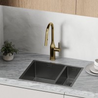 Смеситель для кухни Sancos Grand SC4002BG с вытяжным изливом, брашированное золото