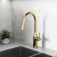 Смеситель для кухни Sancos Grand SC4002BG с вытяжным изливом, брашированное золото