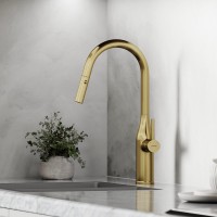 Смеситель для кухни Sancos Grand SC4002BG с вытяжным изливом, брашированное золото