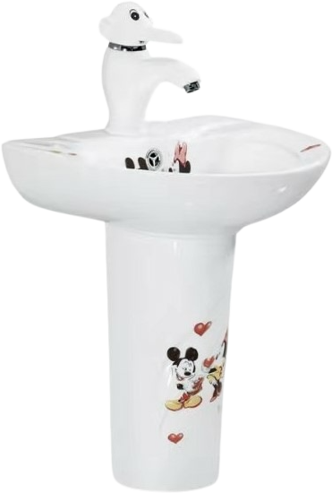 Раковина маленькая в туалет SantiLine SL-2115 с пьедесталом, детский