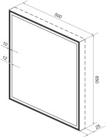 Зеркало Wellsee 7 Rays’ Spectrum 50х65 с фронтальной подсветкой, черное матовое