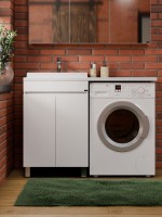Мебель для ванной комнаты СаНта Марс 120 L напольная, с дверками, для стиральной машины