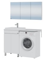 Мебель для ванной комнаты СаНта Марс 120 L напольная, с дверками, для стиральной машины