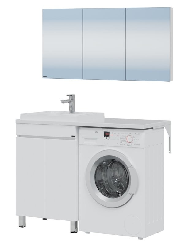 Мебель для ванной комнаты СаНта Марс 120 L напольная, с дверками, для стиральной машины