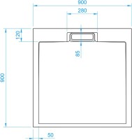 Поддон для душа RGW STL W 90х90, с сифоном, белый