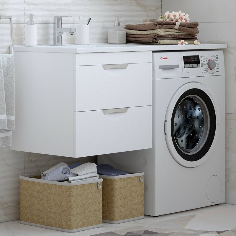 Тумба с раковиной Corozo Алиот 120, подвесная, под стиральную машину L