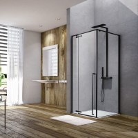 Душевой уголок Aquanet Ideal AE-AXC94MB-S-B 140х90, черный матовый