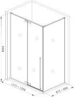 Душевой уголок Aquanet Ideal AE-AXC94MB-S-B 140х90, черный матовый