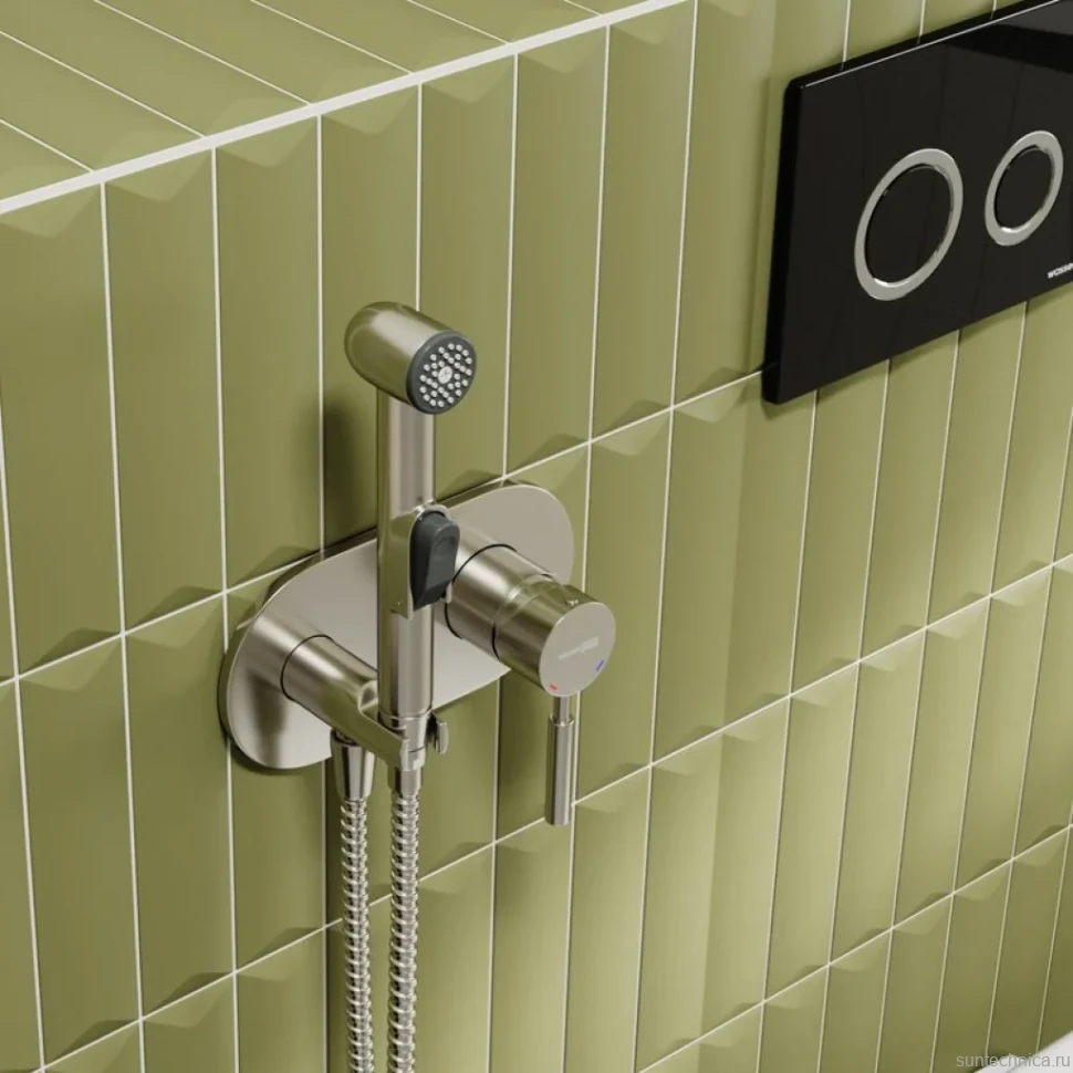 Гигиенический душ Wasserkraft Wern 4238 со смесителем, С ВНУТРЕННЕЙ ЧАСТЬЮ, никель