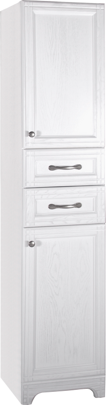 Шкаф пенал для ванной ASB-Woodline Берта 40 белый, патина серебро