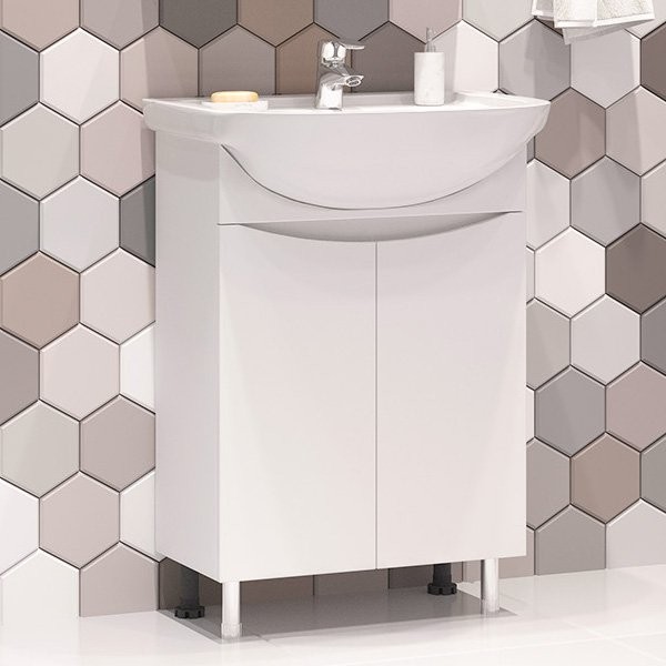 Тумба с раковиной Misty Смайл 60 белая