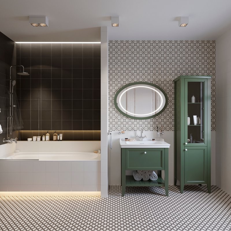 Тумба с раковиной VitrA Valarte 80 ретро зеленая