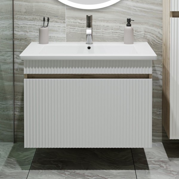 Тумба с раковиной Runo Модена 75 крафтовый дуб