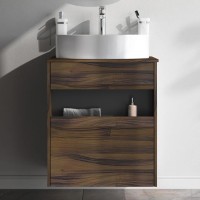 Тумба с раковиной AM.PM Func 60 дуб крафт, со столешницей, раковина M8FWCC20561WG