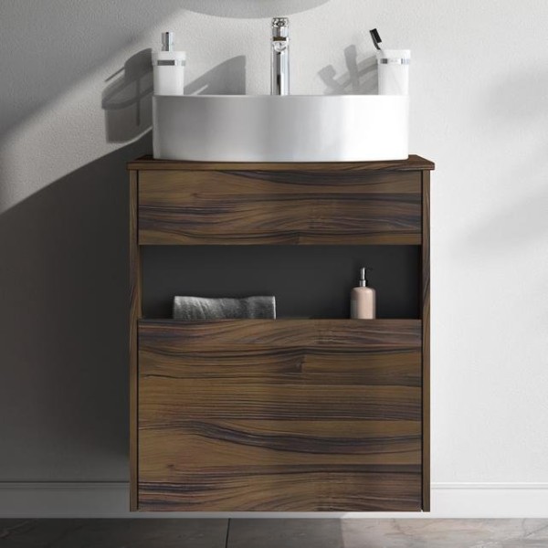 Тумба с раковиной AM.PM Func 60 дуб крафт, со столешницей, раковина M8FWCC20561WG