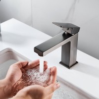 Смеситель для раковины Shevanik S9601T оружейная сталь