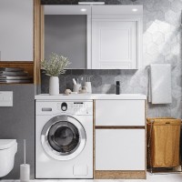 Мебель для ванной комнаты AQUATON Лондри 60 R, дуб сантана, белый
