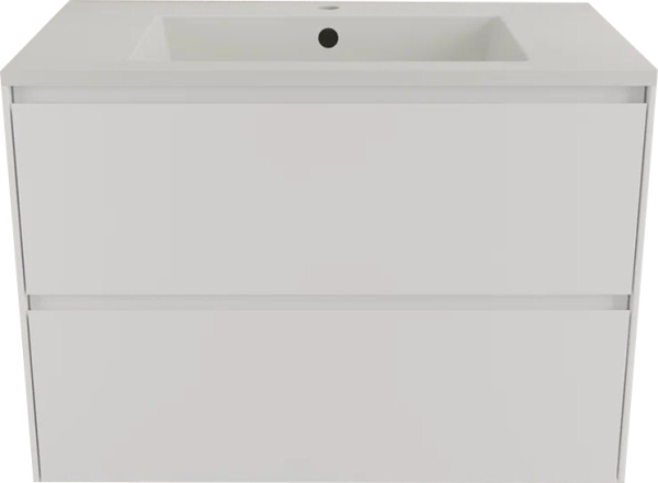 Тумба с раковиной Style Line Лима 80 см подвесная LINE 80 2 ящика PLUS Белый Матовый ЭМАЛЬ, раковина жасмин